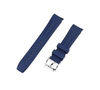 MAMA'S PEARL Correa De Reloj De Caucho De Flúor 20 Mm 21 Mm 22 Mm Apto For Rolex Apto For Water Ghost Apto For Omega Correa De Reloj Deportiva Con Extremo Curvo Cinturón Universal(Blue,21mm)