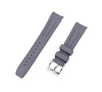 MAMA'S PEARL Correa De Reloj De Caucho De Flúor 20 Mm 21 Mm 22 Mm Apto For Rolex Apto For Water Ghost Apto For Omega Correa De Reloj Deportiva Con Extremo Curvo Cinturón Universal(Gray,22mm)