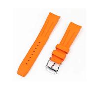 MAMA'S PEARL Correa De Reloj De Caucho De Flúor 20 Mm 21 Mm 22 Mm Apto For Rolex Apto For Water Ghost Apto For Omega Correa De Reloj Deportiva Con Extremo Curvo Cinturón Universal(Orange,21mm)