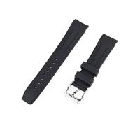 MAMA'S PEARL Correa De Reloj De Caucho De Flúor 20 Mm 21 Mm 22 Mm Apto For Rolex Apto For Water Ghost Apto For Omega Correa De Reloj Deportiva Con Extremo Curvo Cinturón Universal(Black,21mm)