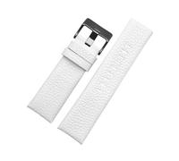 MAMA'S PEARL Correa de reloj de cuero apta for relojes diésel DZ1405 4323 4344 4427 7257 4283 pulsera con hebilla en relieve 24 26 28mm(White black button,27mm)