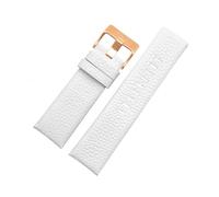 MAMA'S PEARL Correa de reloj de cuero apta for relojes diésel DZ1405 4323 4344 4427 7257 4283 pulsera con hebilla en relieve 24 26 28mm(White Rose Button,28mm)