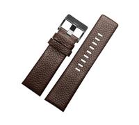 MAMA'S PEARL Correa de reloj de cuero apta for relojes diésel DZ1405 4323 4344 4427 7257 4283 pulsera con hebilla en relieve 24 26 28mm(Brown Black Buckle,22mm)