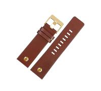 MAMA'S PEARL Correa De Reloj De Cuero Con Remache, Correa De Reloj, Pulsera Apta For Diésel DZ7313 DZ7333 7322 7257 4318 7348 7334 De Repuesto(Plain brown x gold,28mm)
