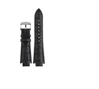 MAMA'S PEARL Correa De Reloj De Cuero De 24 X 14 Mm For 1853 Fit For Tissot T60 Correa For Cinturón Serie L875/975K Pulsera Extremo Convexo Accesorios For Correa De Reloj(Black silver pin)