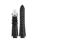 MAMA'S PEARL Correa De Reloj De Cuero De 24 X 14 Mm For 1853 Fit For Tissot T60 Correa For Cinturón Serie L875/975K Pulsera Extremo Convexo Accesorios For Correa De Reloj(Black silver)