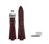 MAMA'S PEARL Correa De Reloj De Cuero De 26 X 12 Mm Apta For Tissot For La Serie For PRX De 40 Mm T137.407/T137.410 For Hombre Informal(Brown silver buckle)
