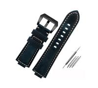 MAMA'S PEARL Correa de reloj de cuero esmerilado Vintage apta for Casio DW5600/5610 GA110 GM5600 GM2100 GA2100 pulsera de correa modificada marrón azul 16mm(Blue-black)