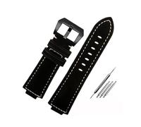 MAMA'S PEARL Correa de reloj de cuero esmerilado Vintage apta for Casio DW5600/5610 GA110 GM5600 GM2100 GA2100 pulsera de correa modificada marrón azul 16mm(Black-black)