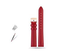 MAMA'S PEARL Correa De Reloj De Cuero For Armani Fit For Timex Fit For DW Fit For Fossil Fit For Casio Watch Correa Pulsera De Mujer 10 12 Mm 14 Mm 16 Mm 18 Mm(Red-rose gold,16mm)