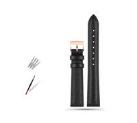 MAMA'S PEARL Correa De Reloj De Cuero For Armani Fit For Timex Fit For DW Fit For Fossil Fit For Casio Watch Correa Pulsera De Mujer 10 12 Mm 14 Mm 16 Mm 18 Mm(Black-rose gold,12mm)