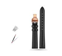 MAMA'S PEARL Correa De Reloj De Cuero For Armani Fit For Timex Fit For DW Fit For Fossil Fit For Casio Watch Correa Pulsera De Mujer 10 12 Mm 14 Mm 16 Mm 18 Mm(Black-rose gold-B,18mm)