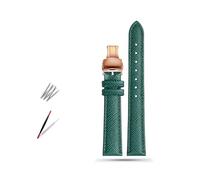 MAMA'S PEARL Correa De Reloj De Cuero For Armani Fit For Timex Fit For DW Fit For Fossil Fit For Casio Watch Correa Pulsera De Mujer 10 12 Mm 14 Mm 16 Mm 18 Mm(Green-rose gold-B,18mm)