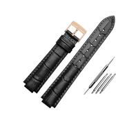 MAMA'S PEARL Correa de reloj de cuero for correa de boca convexa for mujer, 14 x 8 mm, 16 x 8 mm, 18 x 11 mm, 20 mm, accesorios for relojes(Black rose bucke,22X14mm)