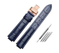 MAMA'S PEARL Correa de reloj de cuero for correa de boca convexa for mujer, 14 x 8 mm, 16 x 8 mm, 18 x 11 mm, 20 mm, accesorios for relojes(Blue rose bucke-B,20X12mm)