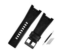 MAMA'S PEARL Correa De Reloj De Cuero For Hombre, Pulsera Con Muescas De 32mm, Compatible Con Diésel DZ1216 DZ1273 DZ4246 DZ4247DZ287(B black-black)