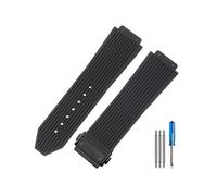 MAMA'S PEARL Correa De Reloj De Goma Apta For Hublot Apta For Yubo For Big Bang Classic Fusion 17mm 19mm Resistente Al Agua Interfaz Convexa Especial Correa De Reloj De Silicona(Black-Black-Z2,26x19mm