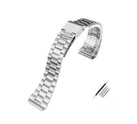 MAMA'S PEARL Correa De Reloj De Metal Cuadrada Pequeña Retro Compatible For Casio A158WA A168/A159/A169/B650/AQ230 Pulsera De Acero Inoxidable De 18mm(A silver)