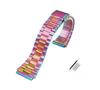 MAMA'S PEARL Correa De Reloj De Metal Cuadrada Pequeña Retro Compatible For Casio A158WA A168/A159/A169/B650/AQ230 Pulsera De Acero Inoxidable De 18mm(A Multicolored)