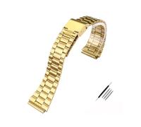 MAMA'S PEARL Correa De Reloj De Metal Cuadrada Pequeña Retro Compatible For Casio A158WA A168/A159/A169/B650/AQ230 Pulsera De Acero Inoxidable De 18mm(A gold)