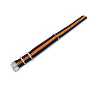MAMA'S PEARL Correa de reloj de nailon de tela, correas con hebilla de acero, Correa deportiva de nailon tejido, 14mm, 16mm, 18mm, 20mm, 22mm, Correa deportiva Universal(Blue Orange,16mm)