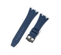 MAMA'S PEARL Correa De Reloj De Silicona De Caucho De 27 Mm, 28 Mm, 30 Mm, Apta For AP Fit For Royal For Oak Offshore Series, Correa De Reloj For Mujer Y Hombre, Pulsera Suave(Blue-black,27mm)