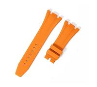MAMA'S PEARL Correa De Reloj De Silicona De Caucho De 27 Mm, 28 Mm, 30 Mm, Apta For AP Fit For Royal For Oak Offshore Series, Correa De Reloj For Mujer Y Hombre, Pulsera Suave(Orange-no buckle,28mm)
