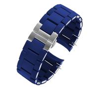 MAMA'S PEARL Correa De Reloj De Silicona For Hombre Y Mujer, Apta For Armani Ar5920 5919 5859 5867, Accesorios De Correa De Reloj De Acero Revestido De Goma Blanca, Pulsera De 20mm Y 23mm(Blue-Silver,