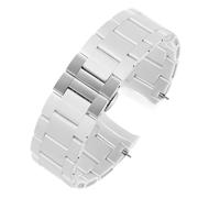 MAMA'S PEARL Correa De Reloj De Silicona For Hombre Y Mujer, Apta For Armani Ar5920 5919 5859 5867, Accesorios De Correa De Reloj De Acero Revestido De Goma Blanca, Pulsera De 20mm Y 23mm(White-Silver