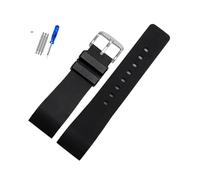 MAMA'S PEARL Correa De Reloj De Silicona For Hombre Y Mujer, Pulsera De 20mm Y 23mm Apta For Cartier Fit For Santos 100 W20073X8 W20106X8 W2020008(Black-silver,23mm)