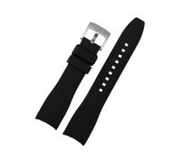 MAMA'S PEARL Correa De Reloj De Silicona For Swatch Correa De Repuesto Apta For Seiko For Water Ghost Arc End Pulsera Apta For Rolex Pulsera Universal Apta For Citizen(Black-steel,22mm)