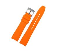 MAMA'S PEARL Correa De Reloj De Silicona For Swatch Correa De Repuesto Apta For Seiko For Water Ghost Arc End Pulsera Apta For Rolex Pulsera Universal Apta For Citizen(Orange-steel,20mm)