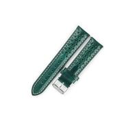 MAMA'S PEARL Correa de reloj hecha a mano con cera de aceite negra, correa de reloj de cuero genuino transpirable poroso impermeable de 18mm, 19mm, 20mm y 21mm for hombres y mujeres(Light blue,20mm)