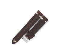 MAMA'S PEARL Correa de reloj Retro Crazy Horse de cuero, 17mm, 18mm, 19mm, 21mm, cuero poroso, transpirable, costura a mano, repuesto de correa de reloj(Dark coffee,18mm)