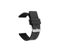 MAMA'S PEARL Correa de silicona de 20mm, 22mm y 24mm apta for Omega, banda de goma suave, Color caramelo, pulsera de repuesto for hombres y mujeres, accesorios de reloj de 12/14/16/18mm(Black,SILVER B