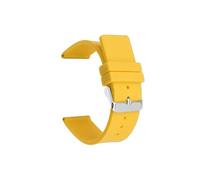 MAMA'S PEARL Correa de silicona de 20mm, 22mm y 24mm apta for Omega, banda de goma suave, Color caramelo, pulsera de repuesto for hombres y mujeres, accesorios de reloj de 12/14/16/18mm(Yellow,SILVER