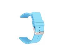 MAMA'S PEARL Correa de silicona de 20mm, 22mm y 24mm apta for Omega, banda de goma suave, Color caramelo, pulsera de repuesto for hombres y mujeres, accesorios de reloj de 12/14/16/18mm(Light blue,SIL