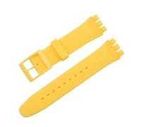 MAMA'S PEARL Correa De Silicona Resistente Al Agua For Reloj For Swatch, Pulsera De Goma Suave, Repuesto De Pulsera For Hombre Y Mujer, Accesorios De Correa De 16/17/19/20mm(Yellow,19mm)
