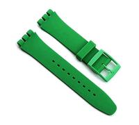 MAMA'S PEARL Correa De Silicona Resistente Al Agua For Reloj For Swatch, Pulsera De Goma Suave, Repuesto De Pulsera For Hombre Y Mujer, Accesorios De Correa De 16/17/19/20mm(Green,19mm)