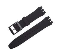 MAMA'S PEARL Correa De Silicona Resistente Al Agua For Reloj For Swatch, Pulsera De Goma Suave, Repuesto De Pulsera For Hombre Y Mujer, Accesorios De Correa De 16/17/19/20mm(Black,16mm)