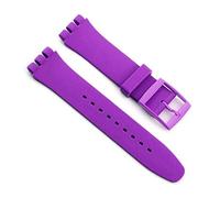 MAMA'S PEARL Correa De Silicona Resistente Al Agua For Reloj For Swatch, Pulsera De Goma Suave, Repuesto De Pulsera For Hombre Y Mujer, Accesorios De Correa De 16/17/19/20mm(Purple,19mm)