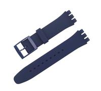 MAMA'S PEARL Correa De Silicona Resistente Al Agua For Reloj For Swatch, Pulsera De Goma Suave, Repuesto De Pulsera For Hombre Y Mujer, Accesorios De Correa De 16/17/19/20mm(Dark blue,16mm)