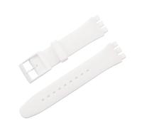 MAMA'S PEARL Correa De Silicona Resistente Al Agua For Reloj For Swatch, Pulsera De Goma Suave, Repuesto De Pulsera For Hombre Y Mujer, Accesorios De Correa De 16/17/19/20mm(White,20mm)
