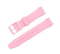 MAMA'S PEARL Correa De Silicona Resistente Al Agua For Reloj For Swatch, Pulsera De Goma Suave, Repuesto De Pulsera For Hombre Y Mujer, Accesorios De Correa De 16/17/19/20mm(Pink,19mm)