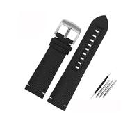 MAMA'S PEARL Fit For Mido Fit For Navigator M026.629 Correa De Reloj De Cuero De Nylon Fit For Ocean Star M042 M042.430 Pulsera De Reloj Citizen For Hombres Negro Azul 22 Mm(Black-silver)