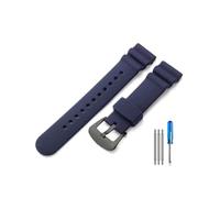 MAMA'S PEARL Fit For Seiko No. 5 SKX 007 Accesorios De Silicona Fit For Water Ghost Abalone Pequeño Mm Blanco Puede Reemplazar La Correa Del Reloj(Blue(LZ)-Black)