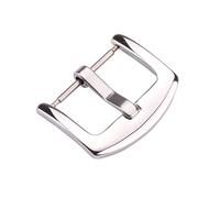MAMA'S PEARL Hebilla de correa de reloj de acero inoxidable 316L de 18, 20, 22 y 24 mm, correa de reloj cepillada negra for hombre, accesorios de cierre Accesorios para relojes(Silver polished,22mm)