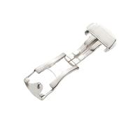 MAMA'S PEARL Hebilla de reloj de acero inoxidable, hebillas de mariposa de doble botón, cierre plegable, hebilla de correa de cuero pulida, accesorios de 16, 18 y 20mm Accesorios para relojes(20mm Sil