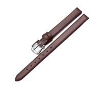 MAMA'S PEARL Pulsera de cuero for reloj de mujer, correa de reloj pequeña de 6 mm, 8 mm, 10 mm y 12 mm, color rojo y blanco(Brown silver buckle,14mm)