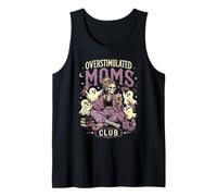 Mamás sobreestimuladas Club Spooky Season Ghost Kids Café Camiseta sin Mangas